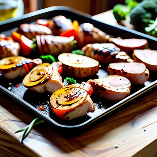 The Sheet Pan Savior with roasted vegetables.