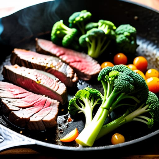Beef and Broccoli Stir-Fry Shortcut skillet.