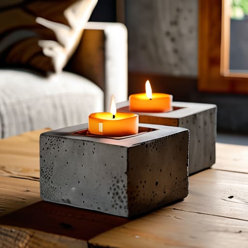 Stable geometric heavy-duty candle holders.