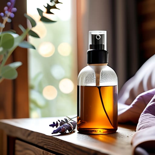 The "Relaxation" Linen Spray in glass bottle.