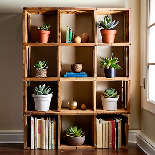 Turn old crates into organized shelving.