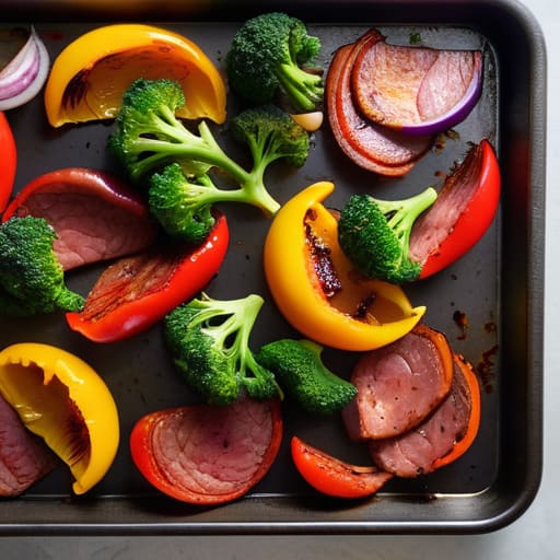 Sheet Pan Sausage and Veggies with vegetables.
