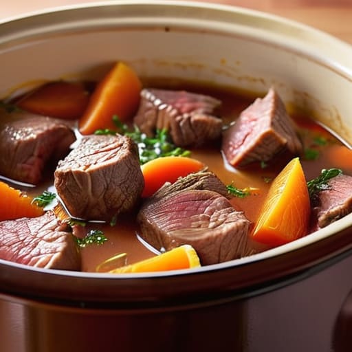 The "Dump and Go" Beef Stew cooking.