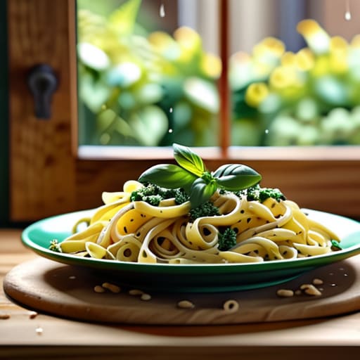 One-Pot Creamy Pesto Pasta in a bowl.
