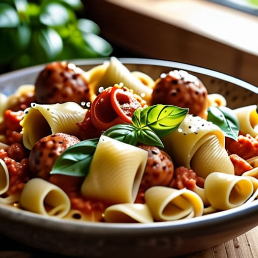 Creamy Sausage and Tortellini comfort food dish.