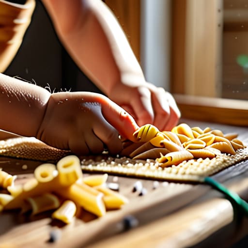 Fine motor skills via The Pasta Necklace Project.