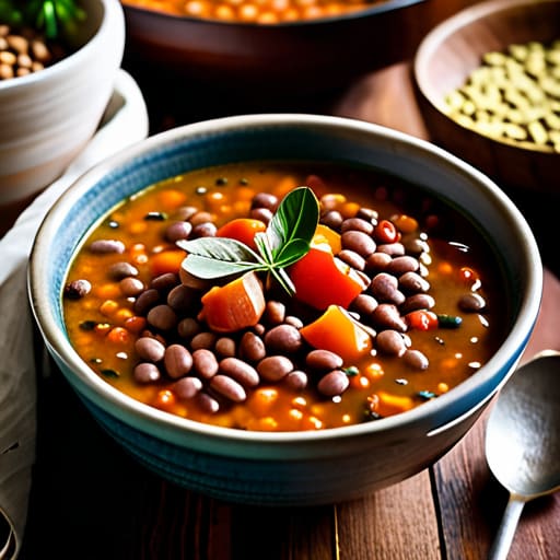 Healthy Slow Cooker Lentil Soup in bowl.