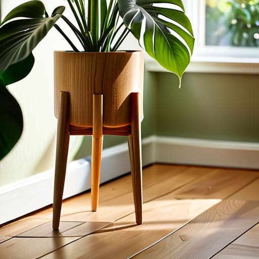 DIY wooden minimalist plant stands.